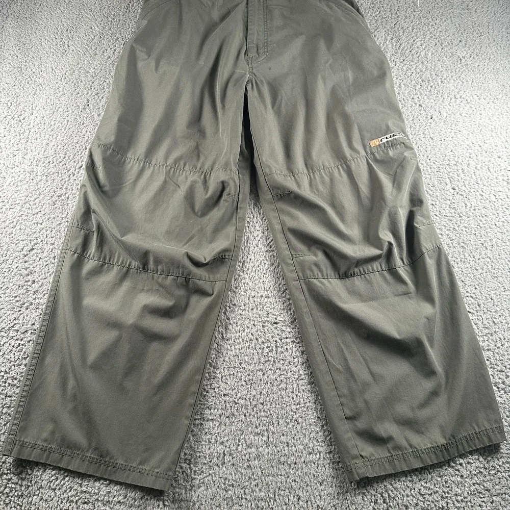 Vintage Rusty Tech Pants Mens 34(32 Fit) Green‎ Baggy Parachute Y2K Wide Leg
